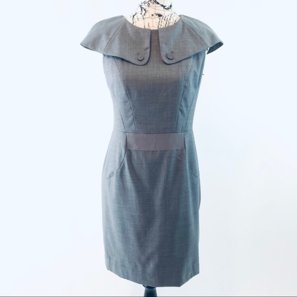 NWT Ports 1961 oversized collar gray dress 6